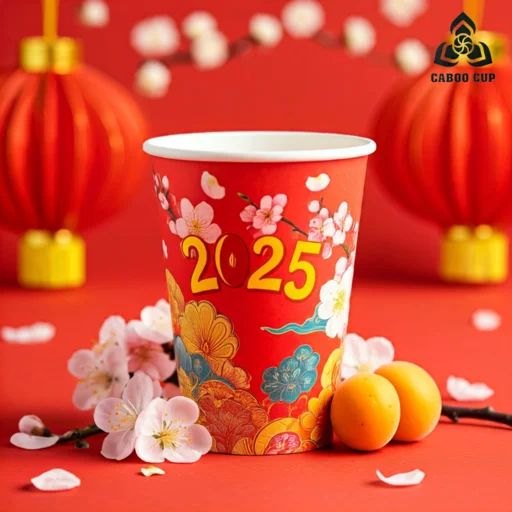 10 mẫu ly giấy Tết in sẵn tiện lợi đón năm mới 2025