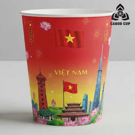 15+ mẫu ly giấy Quốc Khánh 2/9 thiết kế ấn tượng, độc đáo