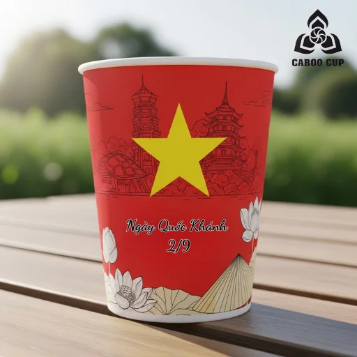 15+ mẫu ly giấy Quốc Khánh 2/9 thiết kế ấn tượng, độc đáo